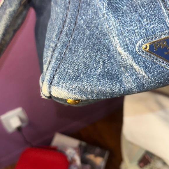 Prada Canapa Large Blue Denim Tote - Picture 11 of 17